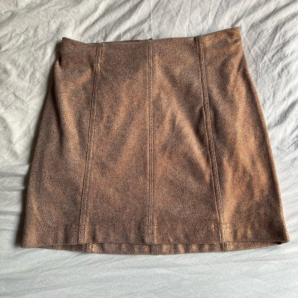 free people modern femme gold metallic mini skirt